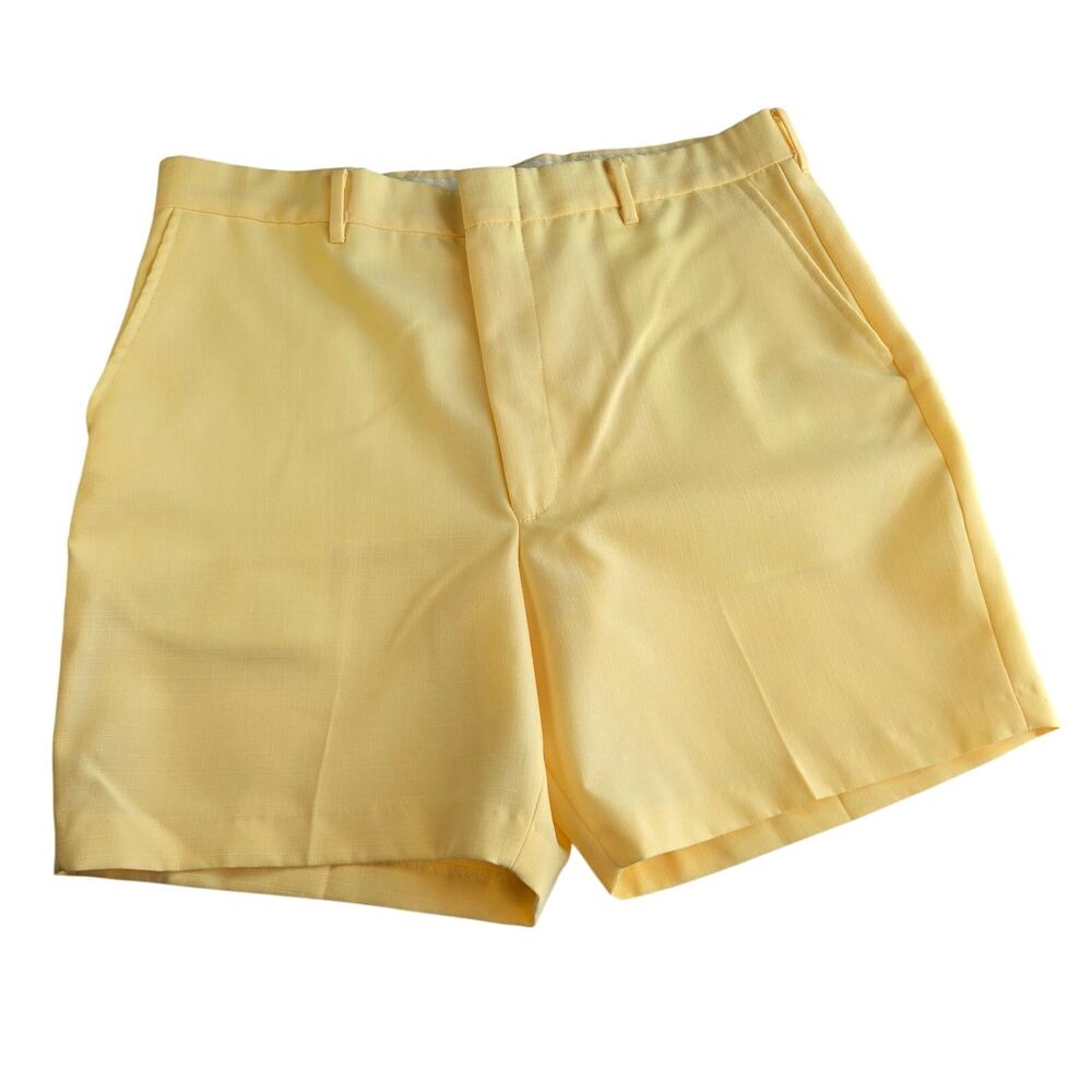 Vintage 80s Blair TropiCool Yellow Shorts Mens 34 Made in USA Retro Casual Golf